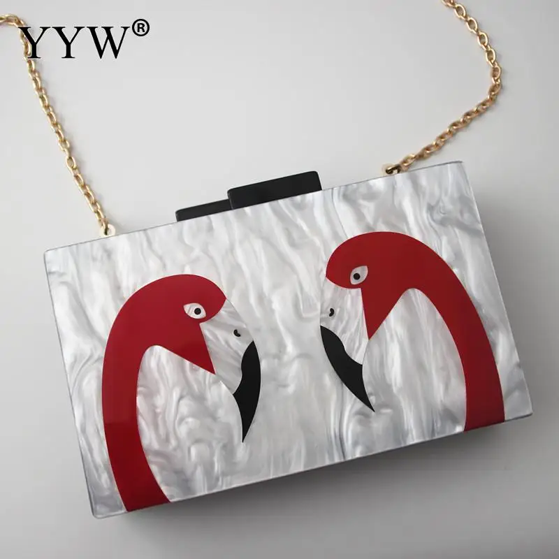 Fashion Pvc Flamingo Pattern Evening Clutch Bag Purse Women Chain Messenger Bags High-End Elegant Party Rectangle Acrylic Bag
Fashion Pvc Flamingo Pattern Evening Clutch Bag Purse Women Chain Messenger Bags High-End Elegant Party Rectangle Acrylic Bag