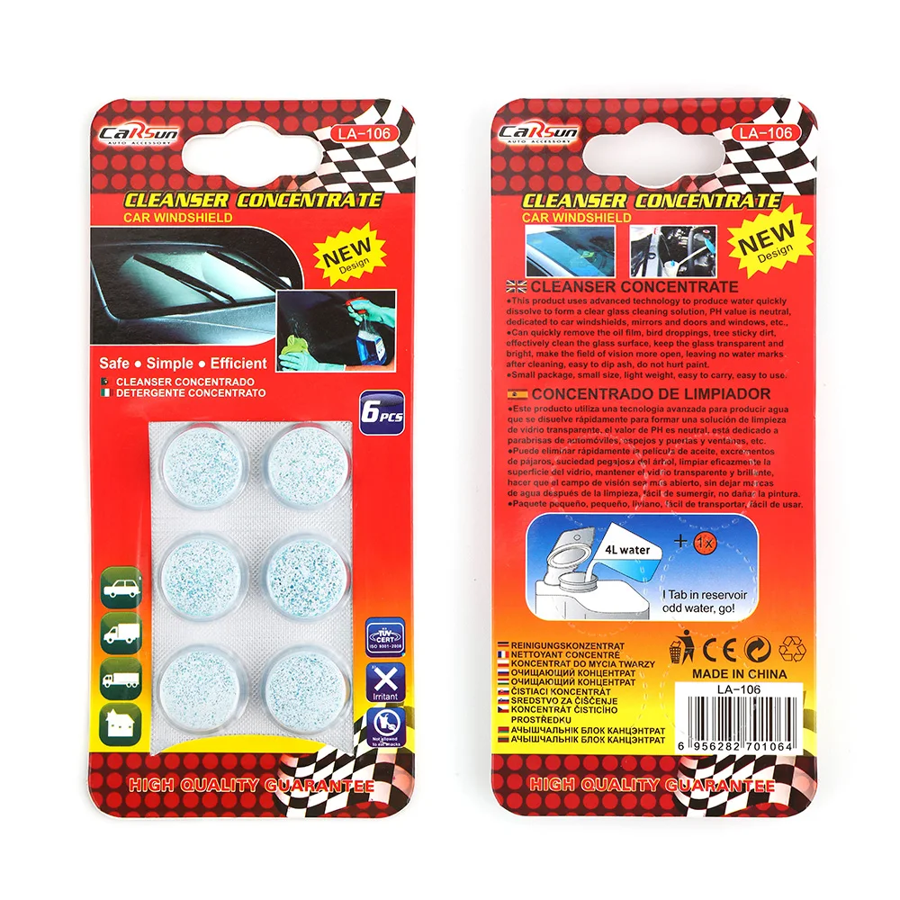 6PCS/Pack(1PCS=4L Water) Windshield Repair Kit New Car Solid Wiper Fine Car Auto Window Cleaning Car Windshield Glass Cleaner
6PCS/Pack(1PCS=4L Water) Windshield Repair Kit New Car Solid Wiper Fine Car Auto Window Cleaning Car Windshield Glass Cleaner