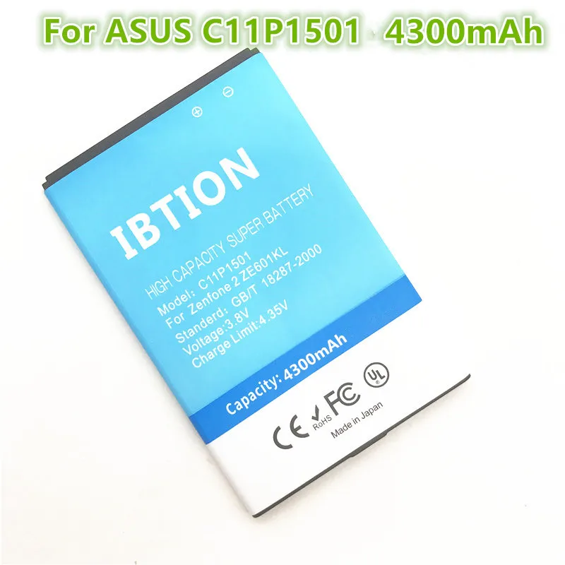 IBTION 4300mAh C11P1501 Phone Battery For ASUS ZenFone 2 Laser Selfie ZE550KL ZE601KL Z00LD Z011D ZD551KL Z00UD Batteries
IBTION 4300mAh C11P1501 Phone Battery For ASUS ZenFone 2 Laser Selfie ZE550KL ZE601KL Z00LD Z011D ZD551KL Z00UD Batteries