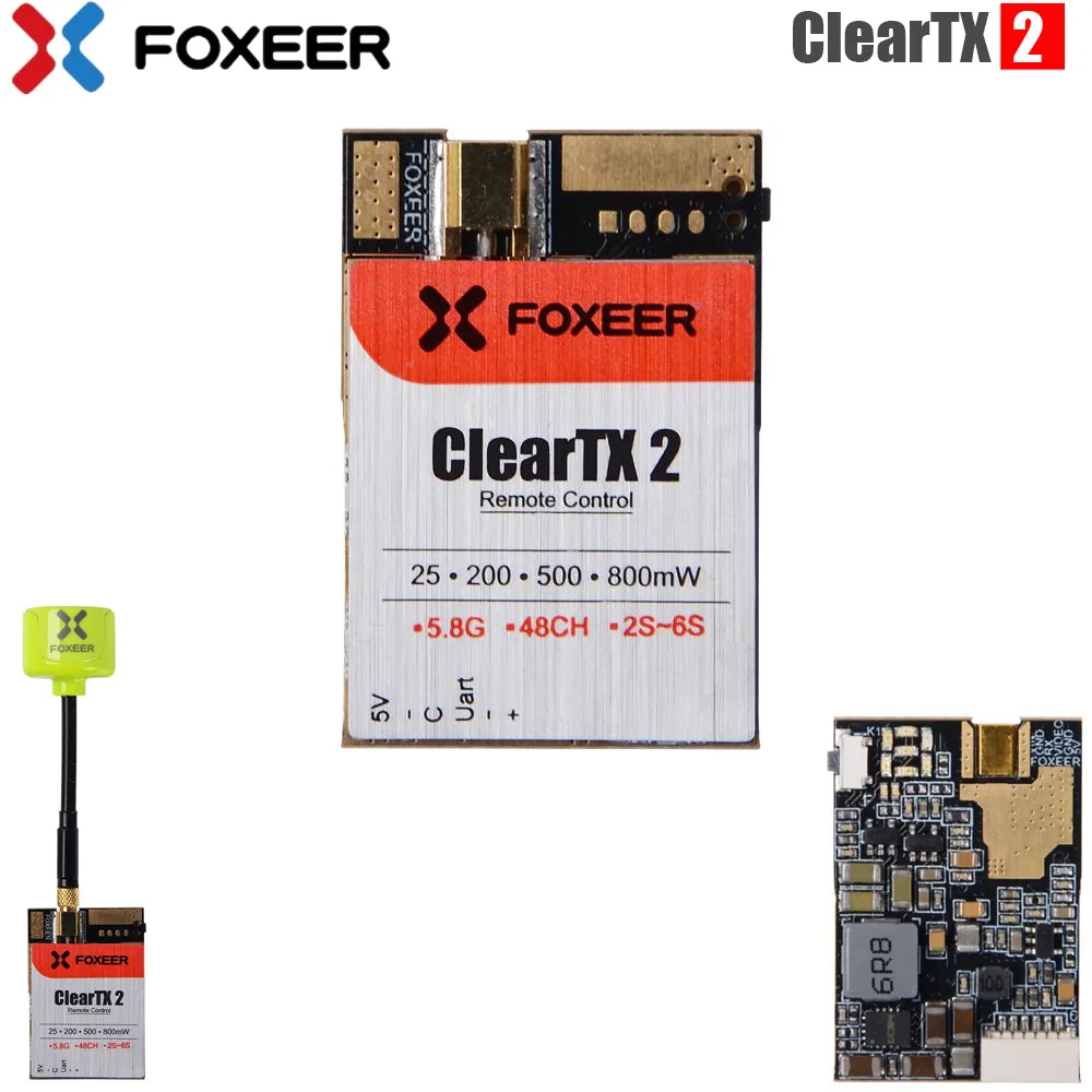 FOXEER ClearTX 2 V2 5.8G 48CH 25/200/600MW 2S-6S switchable Transmitter For Lollipop 2 MMCX Antenna /Pagoda PRO Antenna for FPV
FOXEER ClearTX 2 V2 5.8G 48CH 25/200/600MW 2S-6S switchable Transmitter For Lollipop 2 MMCX Antenna /Pagoda PRO Antenna for FPV