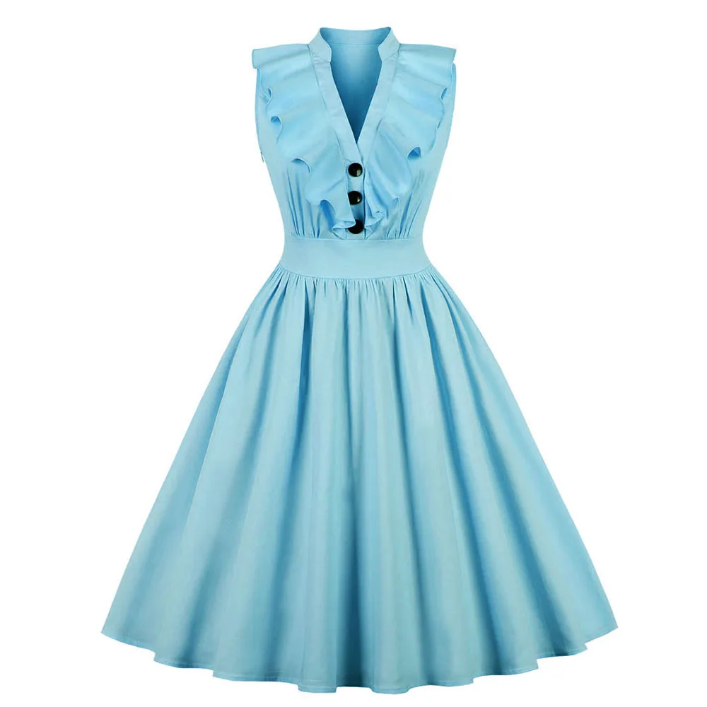 Sisjuly Evening Party Women Plus Size Vintage Sky Blue Falbala Tank Dress Office Lady Ruffle Draped Deep V Long Work Dresses
Sisjuly Evening Party Women Plus Size Vintage Sky Blue Falbala Tank Dress Office Lady Ruffle Draped Deep V Long Work Dresses