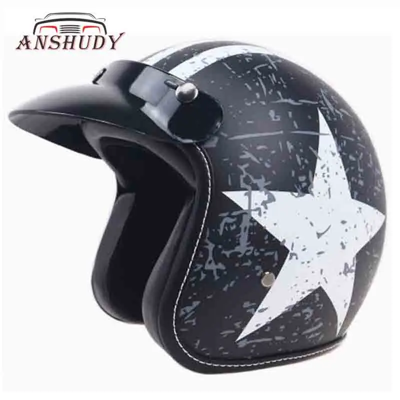 

Motorcycle Helmet Captain America Hard Hat DOT Casco Casque Capacete Motocross Harley Retro Helmet with Hat Genuine Accessories