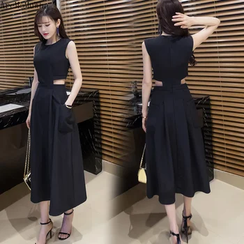 AreMoMuWha Sexy Waist Waist Summer Small Black Dress Ladies Temperament Sleeveless Dress In The Long Section Slim SlimmingQX1115
AreMoMuWha Sexy Waist Waist Summer Small Black Dress Ladies Temperament Sleeveless Dress In The Long Section Slim SlimmingQX1115