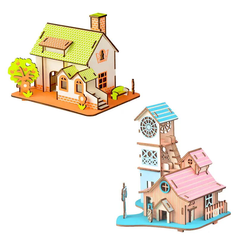3D DIY Puzzle Model Cartoon House Assembling Wooden Toy Kid Early Learning Construction Pattern Gift Children House Puzzle
3D DIY Puzzle Model Cartoon House Assembling Wooden Toy Kid Early Learning Construction Pattern Gift Children House Puzzle