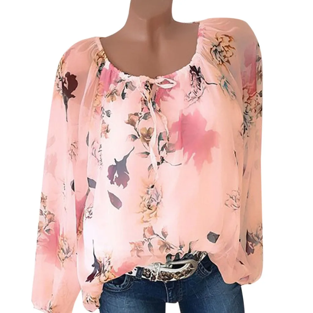 Womens Sexy O-Neck Flower Print Pink Fashion Bandage Chiffon Blouse Long Sleeve Sunscreen Thin Summer Ladies Shirt Blusas Camisa
Womens Sexy O-Neck Flower Print Pink Fashion Bandage Chiffon Blouse Long Sleeve Sunscreen Thin Summer Ladies Shirt Blusas Camisa