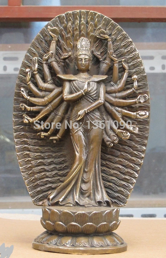 xd 00179 9"Chinese Bronze sculpture Chenrezig Thousand-Hand Kwan-yin Avalokitesvara statue
xd 00179 9"Chinese Bronze sculpture Chenrezig Thousand-Hand Kwan-yin Avalokitesvara statue