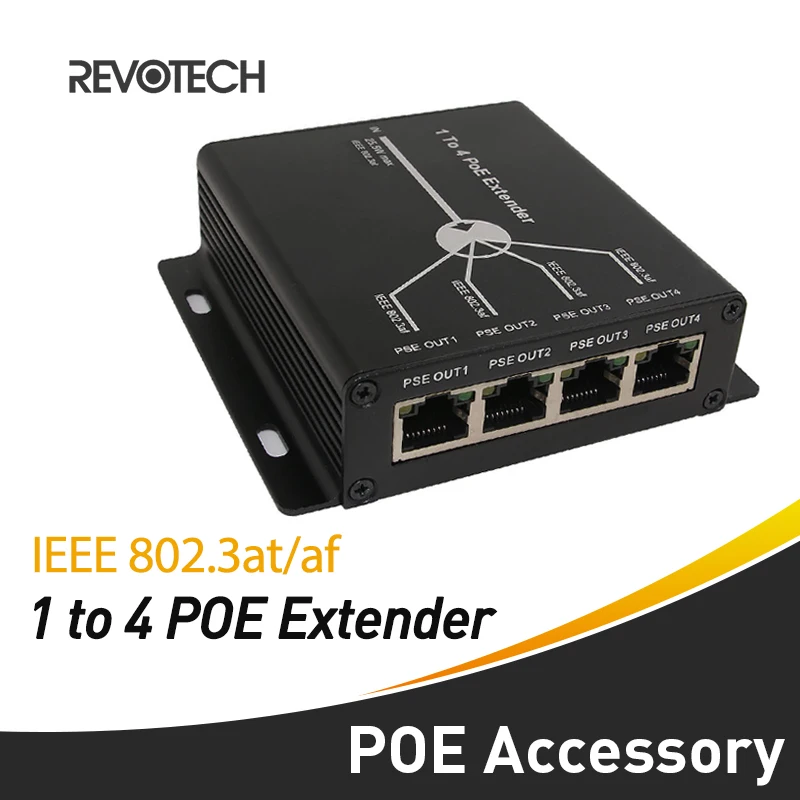 4-Ports 10/100Mbps POE Extender with IEEE 802.3at / af Standard Input / Output for IP Camera Extend 100 meters for POE range
4-Ports 10/100Mbps POE Extender with IEEE 802.3at / af Standard Input / Output for IP Camera Extend 100 meters for POE range