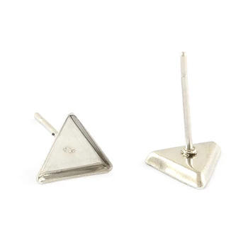 Earring Cabochon Settings 304 Stainless Steel Ear Studs Blank Components, with 316 Stainless Steel Pins, Triangle, Stainless 
Earring Cabochon Settings 304 Stainless Steel Ear Studs Blank Components, with 316 Stainless Steel Pins, Triangle, Stainless