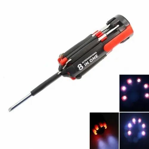 8 in 1 Multi Portable Screwdriver with 6 LED Torch Tools Light Up Flashlight tool Screwdriver Set Folding Screwdriver Bits Set
8 in 1 Multi Portable Screwdriver with 6 LED Torch Tools Light Up Flashlight tool Screwdriver Set Folding Screwdriver Bits Set