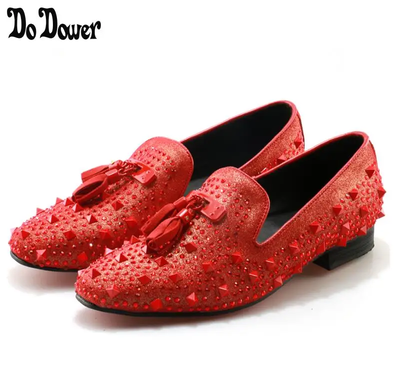 Fashion Luxury Tassel Rivets Party Shoes Men Luxury Brand Design Casual Shoes Mens Loafers Crystal Red Italian Men Shoes
Fashion Luxury Tassel Rivets Party Shoes Men Luxury Brand Design Casual Shoes Mens Loafers Crystal Red Italian Men Shoes