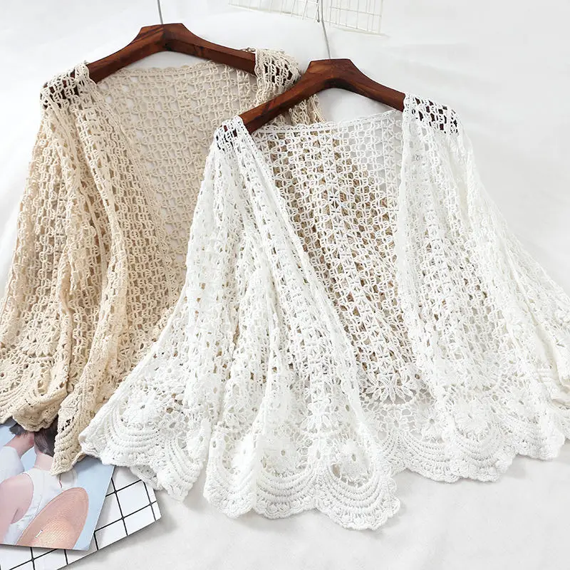 White Knitted Kimono Cardigan Women Casual Ladies Tops Blouse Femme Summer Loose Hollow Out Cardigan Elegant Women Blouse Q1411
White Knitted Kimono Cardigan Women Casual Ladies Tops Blouse Femme Summer Loose Hollow Out Cardigan Elegant Women Blouse Q1411