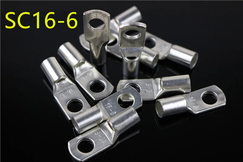 SC16-6 Tined copper connecting terminal 16-6(DTGA) bolt hole cable lugs battery terminals 16mm square wire
SC16-6 Tined copper connecting terminal 16-6(DTGA) bolt hole cable lugs battery terminals 16mm square wire