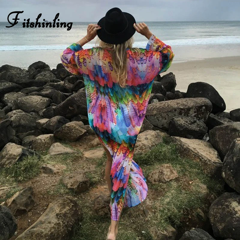 Fitshinling Multicolor feather chiffon beach cover up long cardigan kimono autumn hollow out sexy hot cover-up swimwear oversize
Fitshinling Multicolor feather chiffon beach cover up long cardigan kimono autumn hollow out sexy hot cover-up swimwear oversize