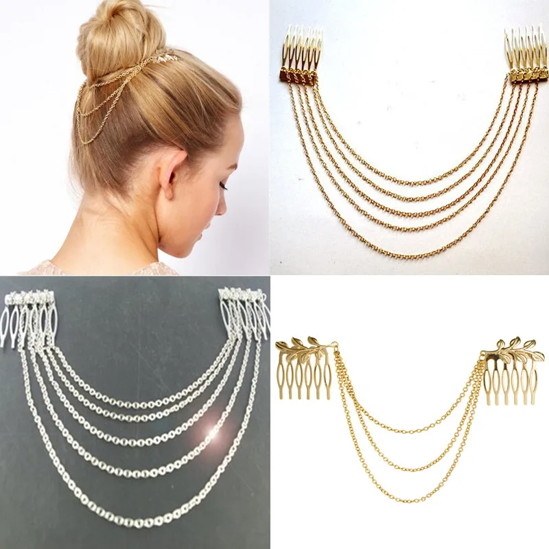 2016 Fashion Women Hair Accessories Metal Tassel Chain Headband Clip Hair Comb Bridal Leaf Headwear
2016 Fashion Women Hair Accessories Metal Tassel Chain Headband Clip Hair Comb Bridal Leaf Headwear