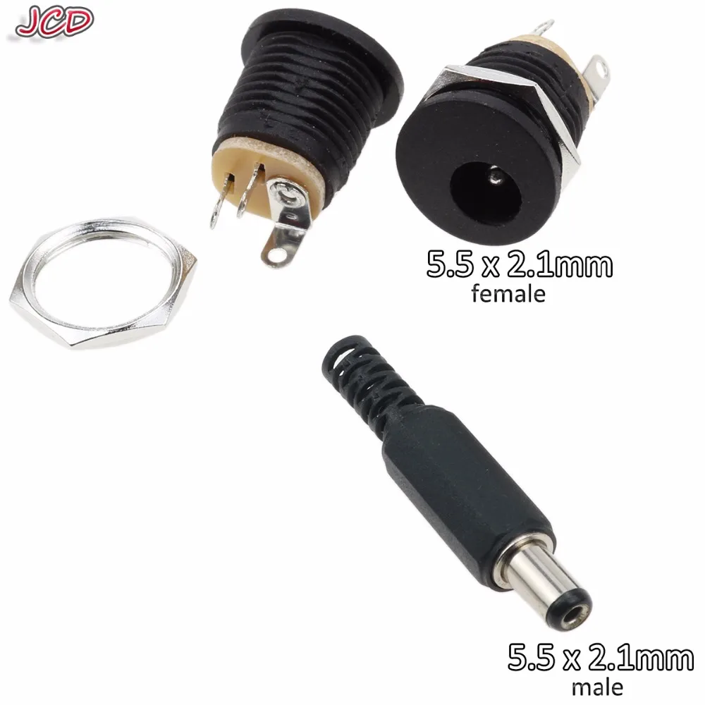 JCD DC022 12V 3A Plastic Male Plugs + Female Socket Panel Mount Jack DC Power Connector Electrical Supplies 5.5 x 2.1 mm 5.5*2.1
JCD DC022 12V 3A Plastic Male Plugs + Female Socket Panel Mount Jack DC Power Connector Electrical Supplies 5.5 x 2.1 mm 5.5*2.1