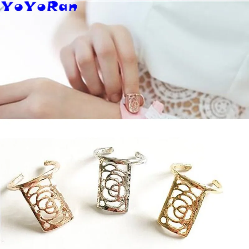 1 Piece Hollow-out rose flower nail finger rings for woman openwork gold pink silver metal plant flower nail ring jewelry gift
1 Piece Hollow-out rose flower nail finger rings for woman openwork gold pink silver metal plant flower nail ring jewelry gift