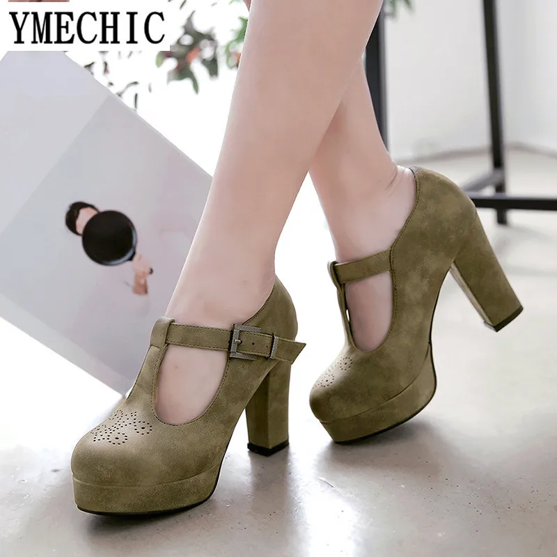 YMECHIC 2018 T Strap Platform Shoes High Heels Black Green Red Rhinestone Buckle Square High Heel Pumps Retro Casual Lady Shoes
YMECHIC 2018 T Strap Platform Shoes High Heels Black Green Red Rhinestone Buckle Square High Heel Pumps Retro Casual Lady Shoes