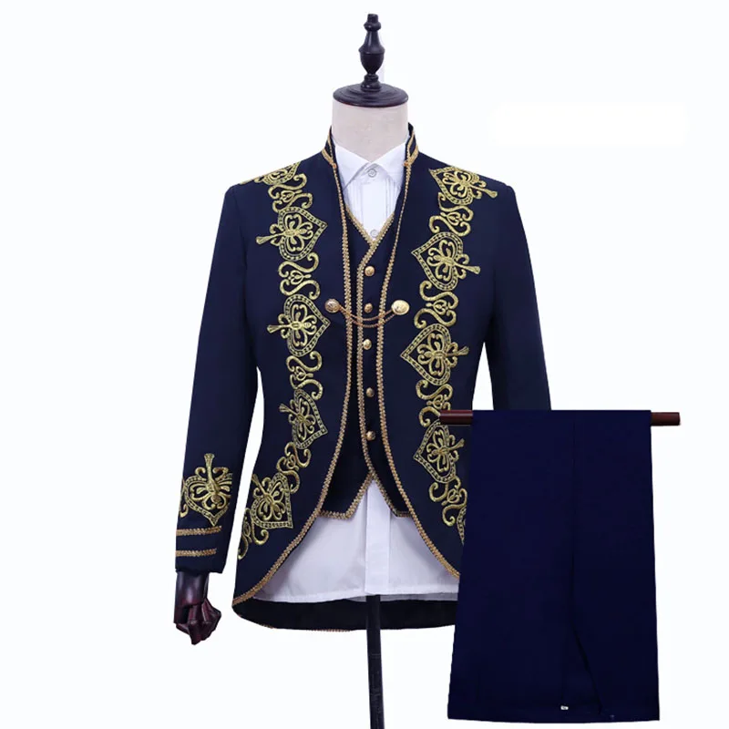 3PCS Set Victorian Steampunk Royal Prince Costume Vintage Baroque Jacket Vest Coat Pants Wedding Groom Blazer Suit For Adult Men
3PCS Set Victorian Steampunk Royal Prince Costume Vintage Baroque Jacket Vest Coat Pants Wedding Groom Blazer Suit For Adult Men