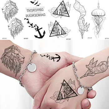 Baofuli Tempopary Tattoo Sticker Geometry Lion Fox Rose Waterproof Triangle Tattoo Jellyfish Anchor Black Sexy Tatoos Body Arm
Baofuli Tempopary Tattoo Sticker Geometry Lion Fox Rose Waterproof Triangle Tattoo Jellyfish Anchor Black Sexy Tatoos Body Arm