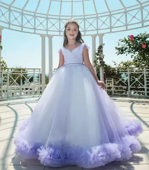New Purple Puffy Tulle Flower Girl Dress for Weddings Short Sleeves Ball Gown Girl Party Communion Pageant Gown Vestidos
New Purple Puffy Tulle Flower Girl Dress for Weddings Short Sleeves Ball Gown Girl Party Communion Pageant Gown Vestidos