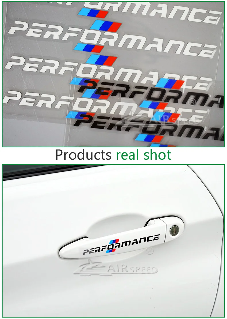 Airspeed Car Stickers M Performance Auto Sticker Door Handle Decal Accessories for BMW E46 F30 E90 E60 F20 F10 E36 E39 E87 E70 (4)