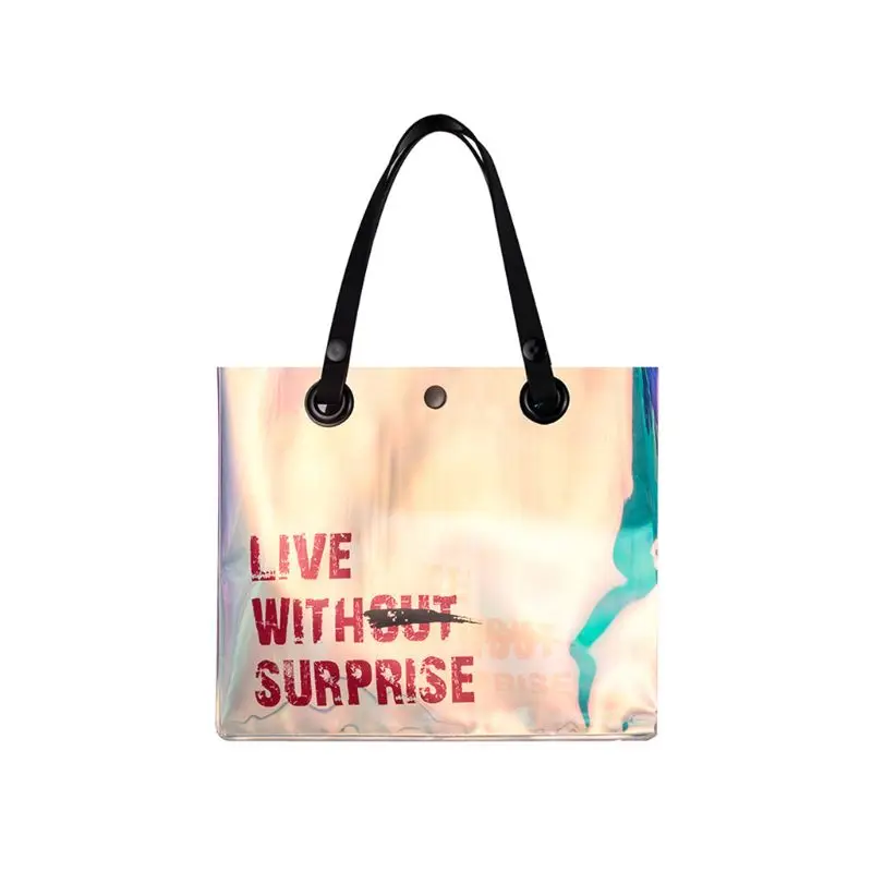 Clear PVC Handle Bag Laser Tote Waterproof Travel Dayback Beach Bag Creative Decor For Summer 19 x 7 x 24cm
Clear PVC Handle Bag Laser Tote Waterproof Travel Dayback Beach Bag Creative Decor For Summer 19 x 7 x 24cm