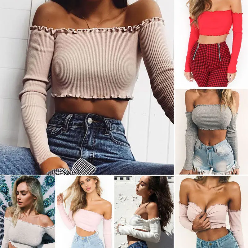 Sexy Women Ladies Cotton Ruffles Off Shoulder Bustier Crop Tops Camis Summer Summer Slim Tees Tanks Tops Bandeau Clothes
Sexy Women Ladies Cotton Ruffles Off Shoulder Bustier Crop Tops Camis Summer Summer Slim Tees Tanks Tops Bandeau Clothes