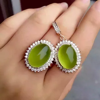 Fidelity Natural 12*16mm green Chalcedony s925 sterling silver generous fine jewelry set women natural gemstone ring Pendants
Fidelity Natural 12*16mm green Chalcedony s925 sterling silver generous fine jewelry set women natural gemstone ring Pendants