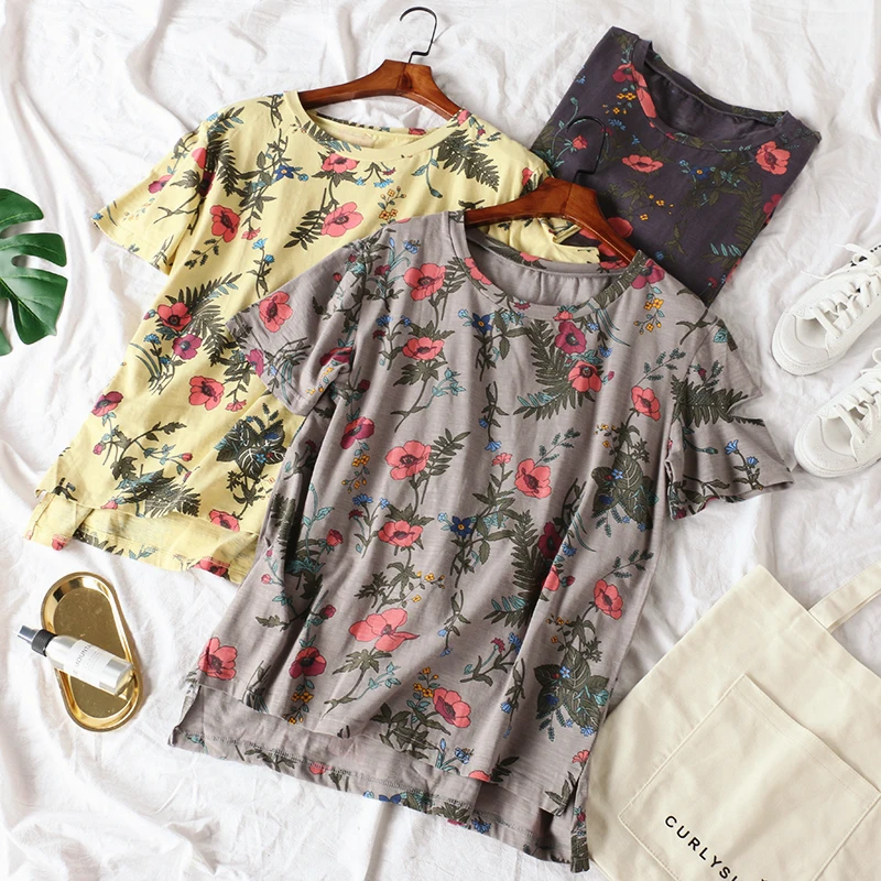 cotton linen vintage floral plus size casual loose summer tee t shirt women t-shirt ladies tshirt 2019 tops streetwear clothes
cotton linen vintage floral plus size casual loose summer tee t shirt women t-shirt ladies tshirt 2019 tops streetwear clothes