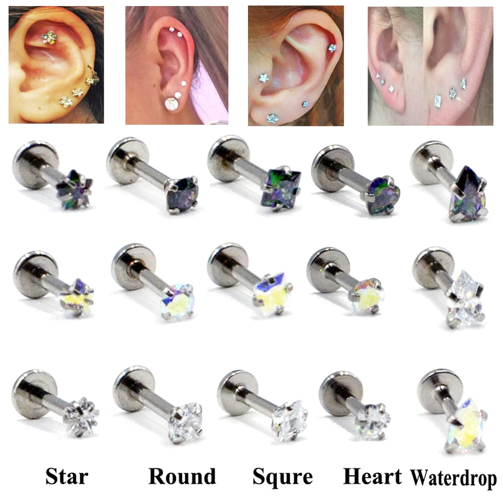 1PC 16g Surgical Steel Internally Threaded prong Set Crystal Zircon Labret Lip Stud Ear Helix Tragus Top Upper Earring Piercing
1PC 16g Surgical Steel Internally Threaded prong Set Crystal Zircon Labret Lip Stud Ear Helix Tragus Top Upper Earring Piercing