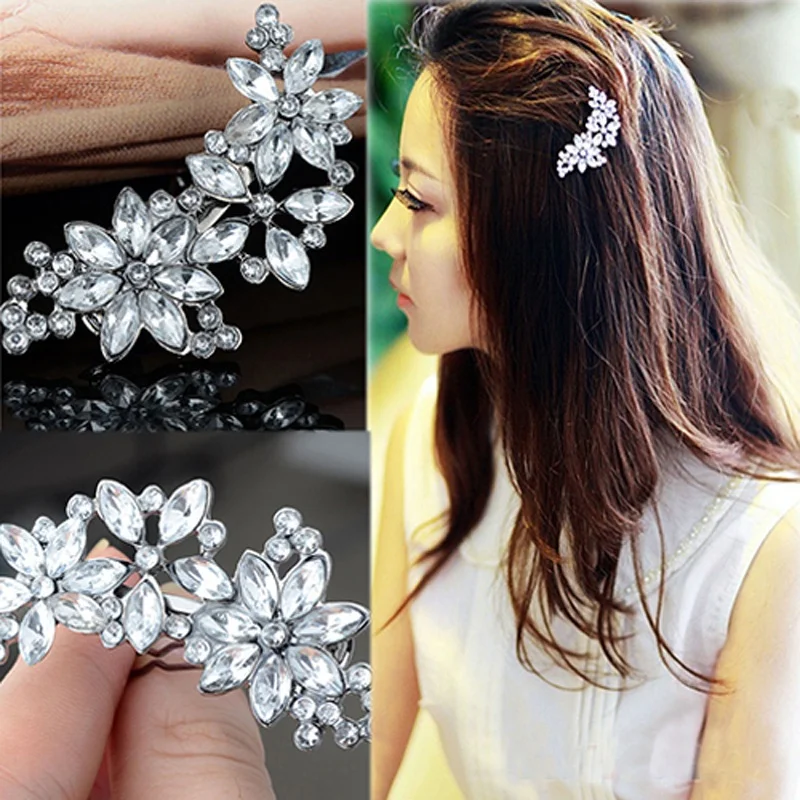 Women's Bride's Bridesmaid's Rhinestone Flower Crystal Hair Clip Comb Jewelry 1PC Cute Fashion Head wear Hair Accessories
Women's Bride's Bridesmaid's Rhinestone Flower Crystal Hair Clip Comb Jewelry 1PC Cute Fashion Head wear Hair Accessories