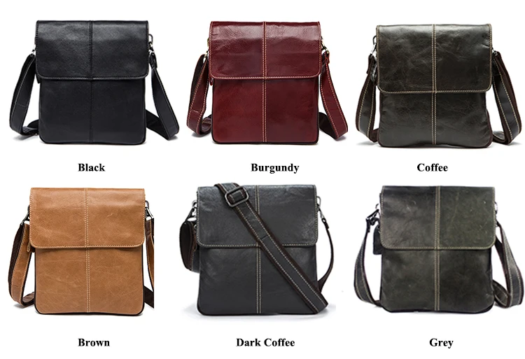 MJ Genuine Leather Male Bags High Capacity Real Leather Men's Messenger Bag Solid Crossbody Shoulder Handbag for Men Vertical (41)