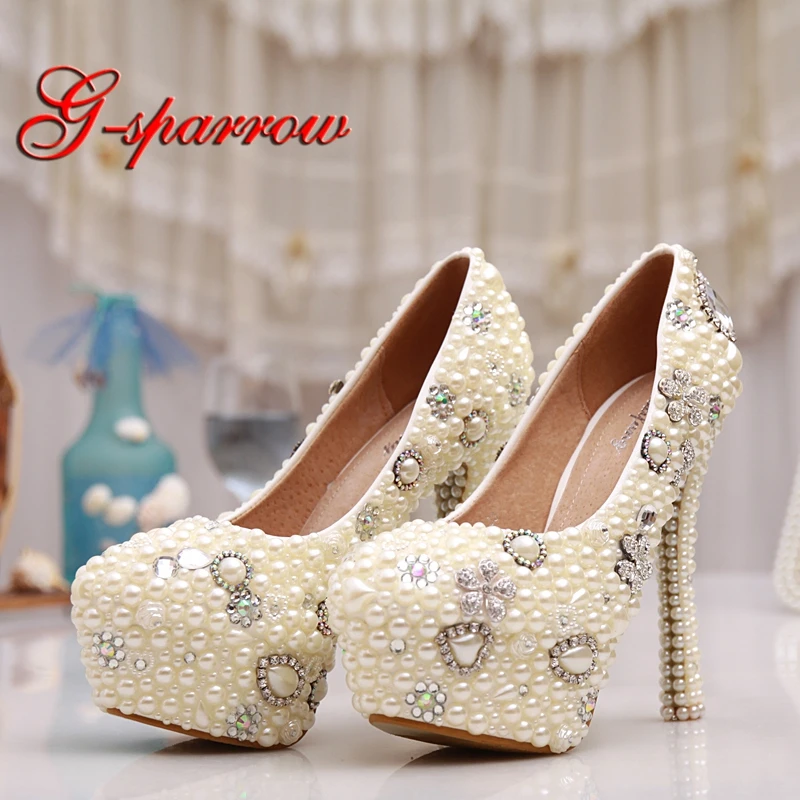 Ivory Pearl Rhinestone Shoes Woman Platform High Heels Custmoized Wedding Party Shoes True Size Genuine Leather Pumps
Ivory Pearl Rhinestone Shoes Woman Platform High Heels Custmoized Wedding Party Shoes True Size Genuine Leather Pumps