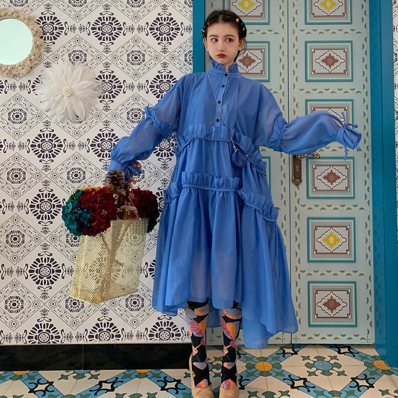 High Fashion Ruched Ruffles Dress Loose High Waist Vintage Spring Dress Puff Sleeve Robe Femme Vestido Mujer Vestiti Donna
High Fashion Ruched Ruffles Dress Loose High Waist Vintage Spring Dress Puff Sleeve Robe Femme Vestido Mujer Vestiti Donna