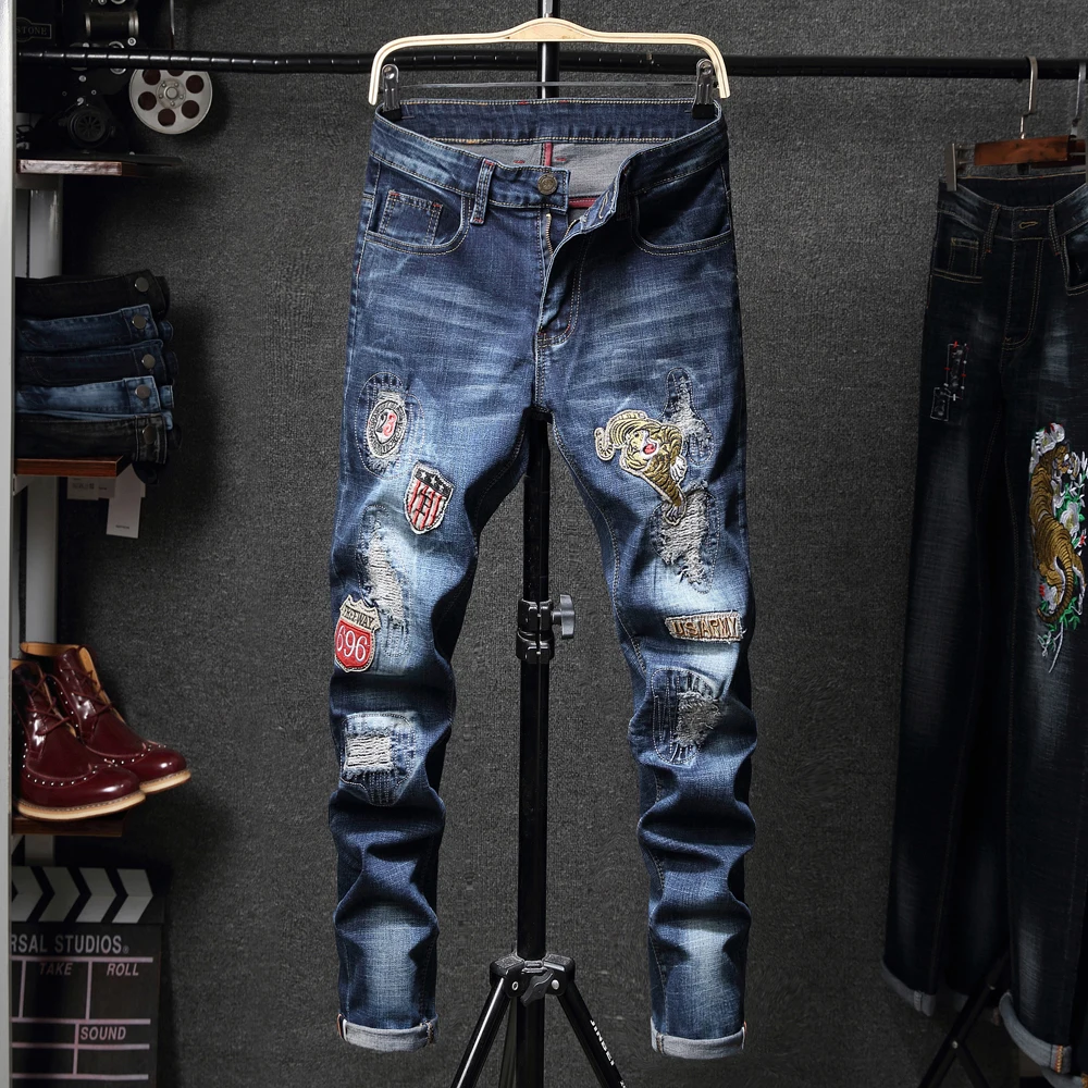 Garment washed GuaPai spring 2019 men's fashion elastic skinny men jeans - P58 QT3020-808
Garment washed GuaPai spring 2019 men's fashion elastic skinny men jeans - P58 QT3020-808