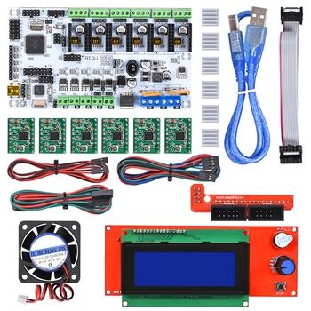 BIQU Rumba control board DIY+cooler fan +LCD 2004 controller display +jumper wire +DRV8825 Stepper driver for reprap 3D printer
BIQU Rumba control board DIY+cooler fan +LCD 2004 controller display +jumper wire +DRV8825 Stepper driver for reprap 3D printer