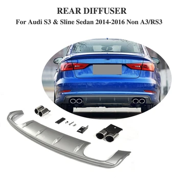 PP Car Rear Bumper Lip Spoiler Diffuser With Exhaust Muffler For Audi S3 Sline Sedan 4 Door Non A3 RS3 2014-2016
PP Car Rear Bumper Lip Spoiler Diffuser With Exhaust Muffler For Audi S3 Sline Sedan 4 Door Non A3 RS3 2014-2016