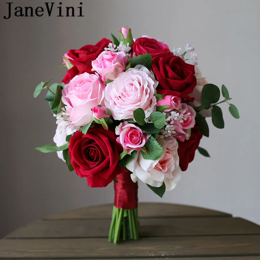 JaneVini Ramo Novia Rosa Red Pink Roses Bridal Bouquet Artificial Brides Bouquet Wedding Flowers for Bridesmaid Brooch Accessory
JaneVini Ramo Novia Rosa Red Pink Roses Bridal Bouquet Artificial Brides Bouquet Wedding Flowers for Bridesmaid Brooch Accessory