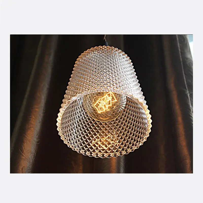 Nordic Bedroom Bedside Pendant Light Modern Corridor Diamond Glass