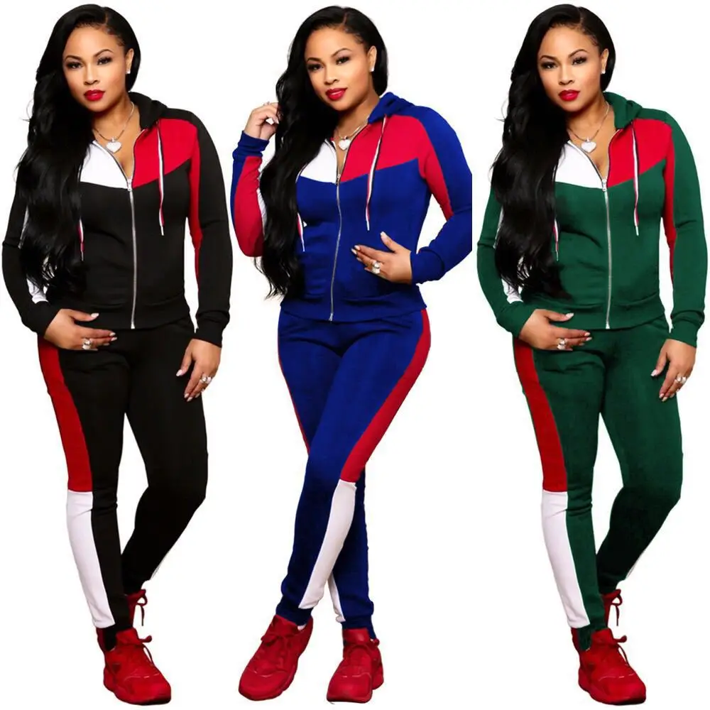 New 2019 Casual Women Tracksuit 2Pcs Ladies Long Sleeves Zipper Sweatshirt Coat+Pants Set Lounge Wear Casual Patchwork Suit
New 2019 Casual Women Tracksuit 2Pcs Ladies Long Sleeves Zipper Sweatshirt Coat+Pants Set Lounge Wear Casual Patchwork Suit