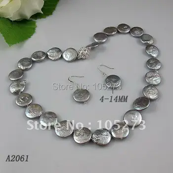 Wholesale Elegant jewelry gray color coin pearl necklace earring jewelry set rhinestone magnet clasp free shipping A2061
Wholesale Elegant jewelry gray color coin pearl necklace earring jewelry set rhinestone magnet clasp free shipping A2061