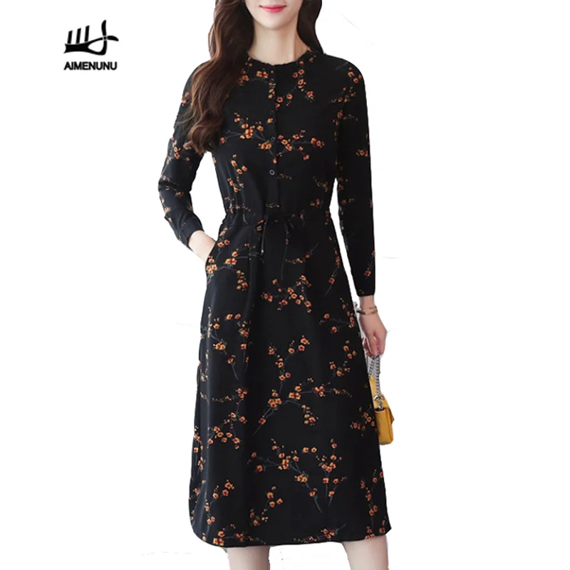 AIMENUNU Black Floral Vintage Dress Plus Size Midi Dresses 2019 Spring Korean Elegant Women Party Long Sleeve Bodycon Vestidos
AIMENUNU Black Floral Vintage Dress Plus Size Midi Dresses 2019 Spring Korean Elegant Women Party Long Sleeve Bodycon Vestidos