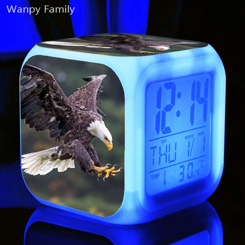 Raptor Eagle Alarm Clock 7 Color LED Glowing Digital Kids Birthday Gift Multifunction Flash Electronic Watches | Дом и сад