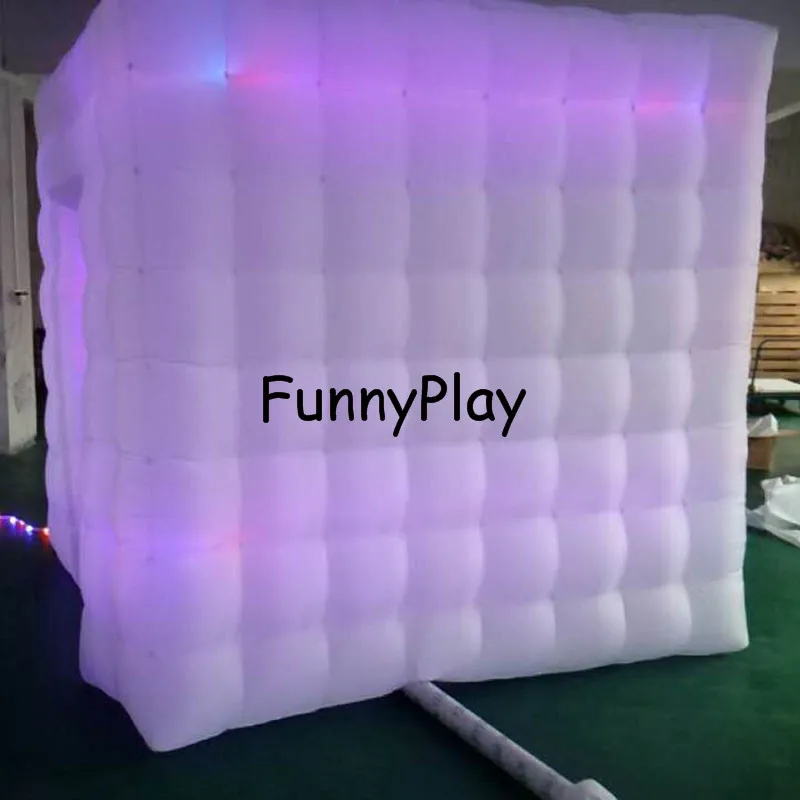 

LED lighted inflatable photo booth Free shipping portable photo booth kiosk enclosure with factory price inflatable cube tent