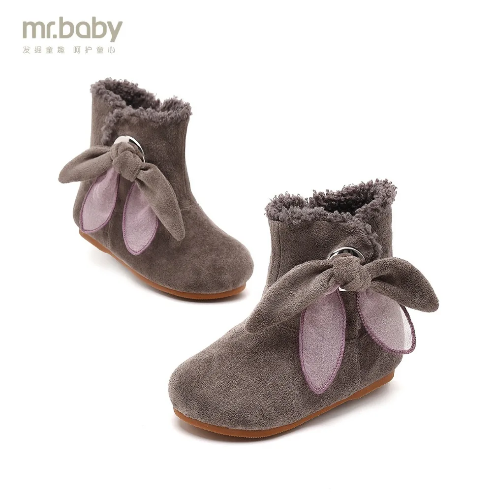 Mr. baby оригинальные детские ботинки 2018 г. Новая модная зимняя с милыми заячьими