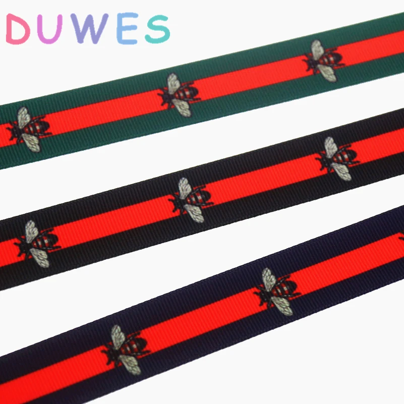 DUWES 50yards green navy black bug stripe printed grosgrain Ribbon Accessory hairbow headwear DIY decoration Wholesale OEM D936
DUWES 50yards green navy black bug stripe printed grosgrain Ribbon Accessory hairbow headwear DIY decoration Wholesale OEM D936