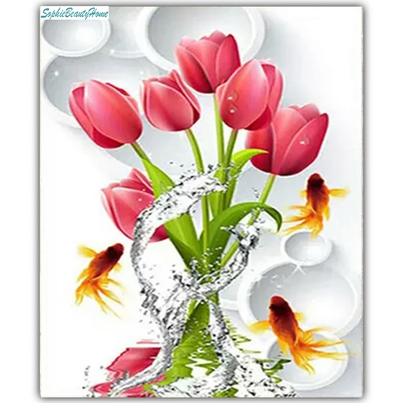 Sophie beauty home 5D DIY diamond painting tulips and goldfish embroidery diamond wall decals home decoration mosaic gifts
Sophie beauty home 5D DIY diamond painting tulips and goldfish embroidery diamond wall decals home decoration mosaic gifts