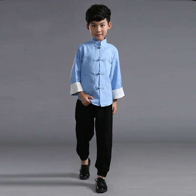 Shirt+pants Flax Children Chinese Ming Costume Boy Chinese Tunic Suit Kids Tang Chinese Folk Costume Male Hanfu Dance Costume 89
Shirt+pants Flax Children Chinese Ming Costume Boy Chinese Tunic Suit Kids Tang Chinese Folk Costume Male Hanfu Dance Costume 89