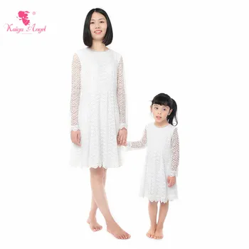 Kaiya Angel 2019 New Mather And Daughter Dresses Summer Long Sleeve Lace knee length Solid White Daily Wear Factory Wholesale
Kaiya Angel 2019 New Mather And Daughter Dresses Summer Long Sleeve Lace knee length Solid White Daily Wear Factory Wholesale