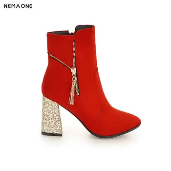NEMAONE 2019 Woman's Shoes Platform Flock Winter Shoes All Match Platform Zipper Elegant Causl Women Ankle Boots Size 34-43
NEMAONE 2019 Woman's Shoes Platform Flock Winter Shoes All Match Platform Zipper Elegant Causl Women Ankle Boots Size 34-43